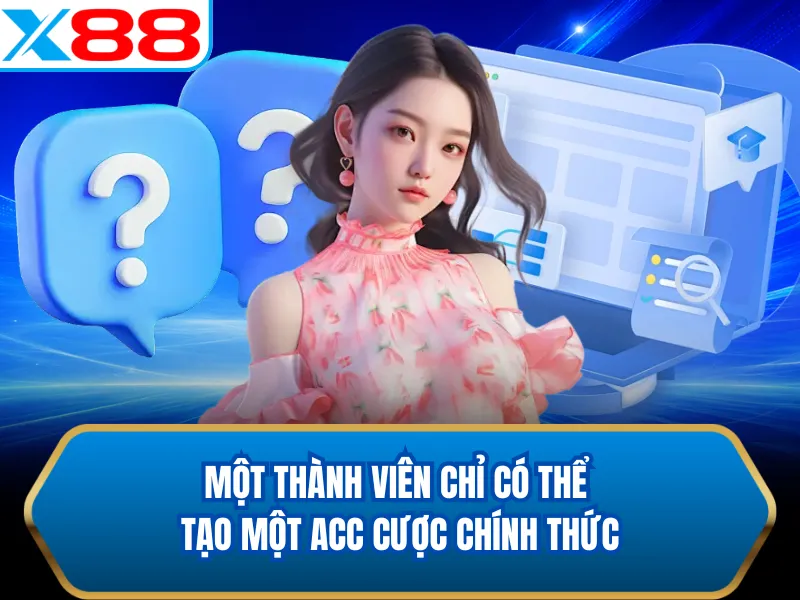 Một thành viên chỉ có thể tạo một acc cược chính thức